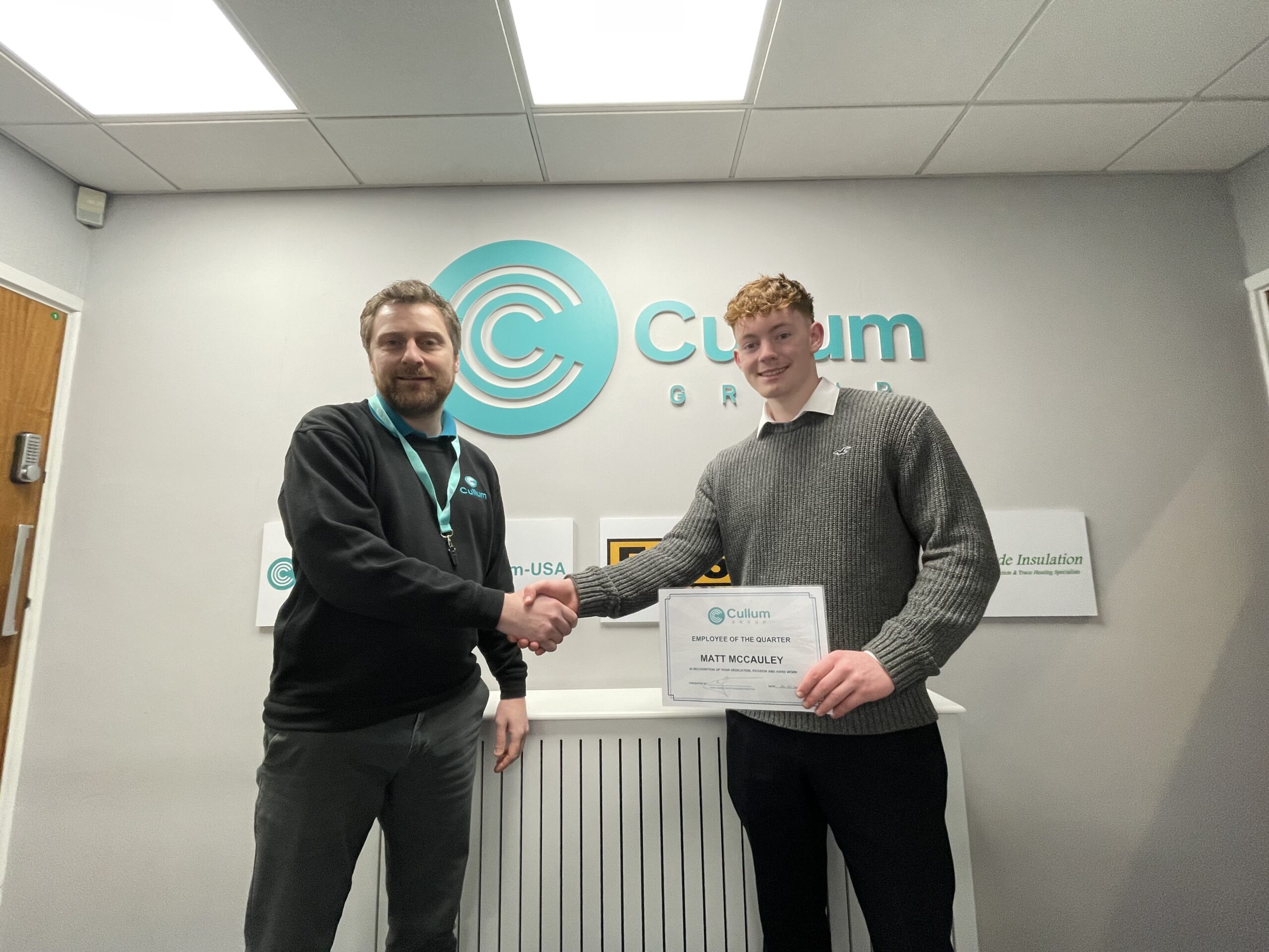 Matthew McCauley Group Employee of the Quarter